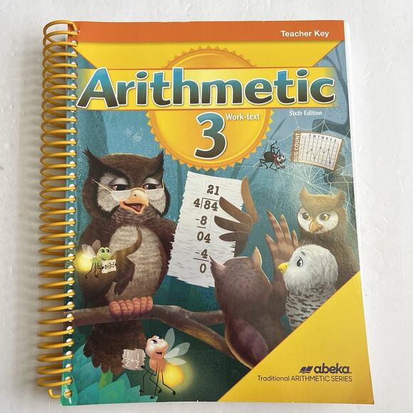 Abeka Arithmetic 3 Worktext Teacher Key 6th Edition Homeschool Curriculum - Picture 1 of 3